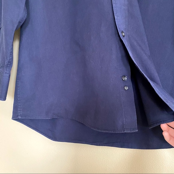 Club Room navy blue button down shirt 32/33 14.5 - Picture 6 of 6